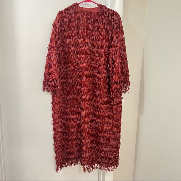 Zara COAT WITH FRINGING Size Medium - Picture 16 of 16